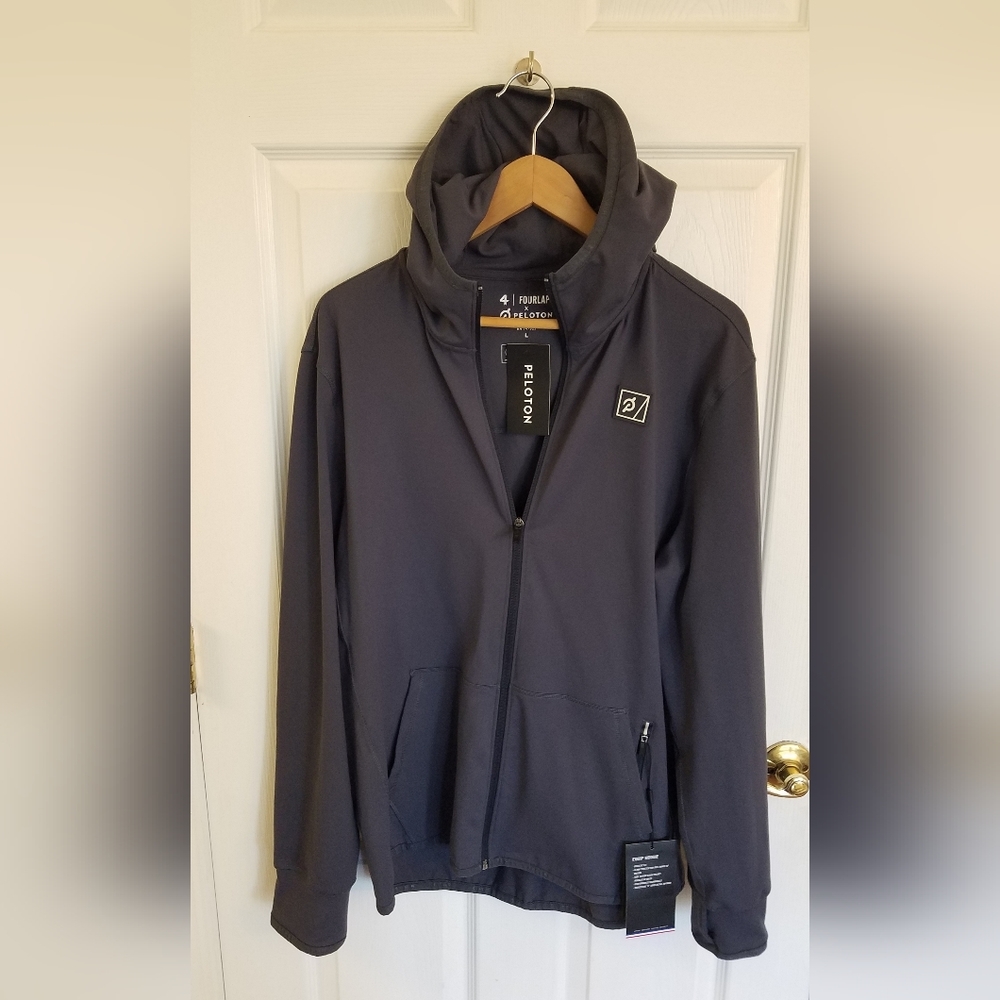 NWT Peloton FourLaps 4 Equip Full Zip Hoodie Track Top Blue Size Large